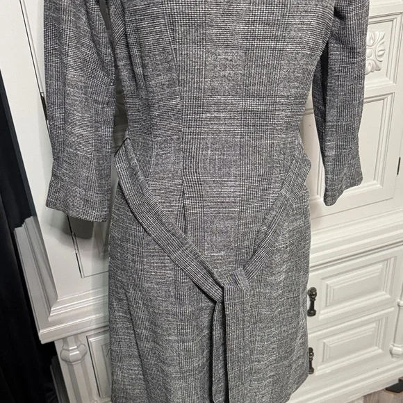 H&M Elegant Gray Plaid Dress Size XS - Picture 6 of 13